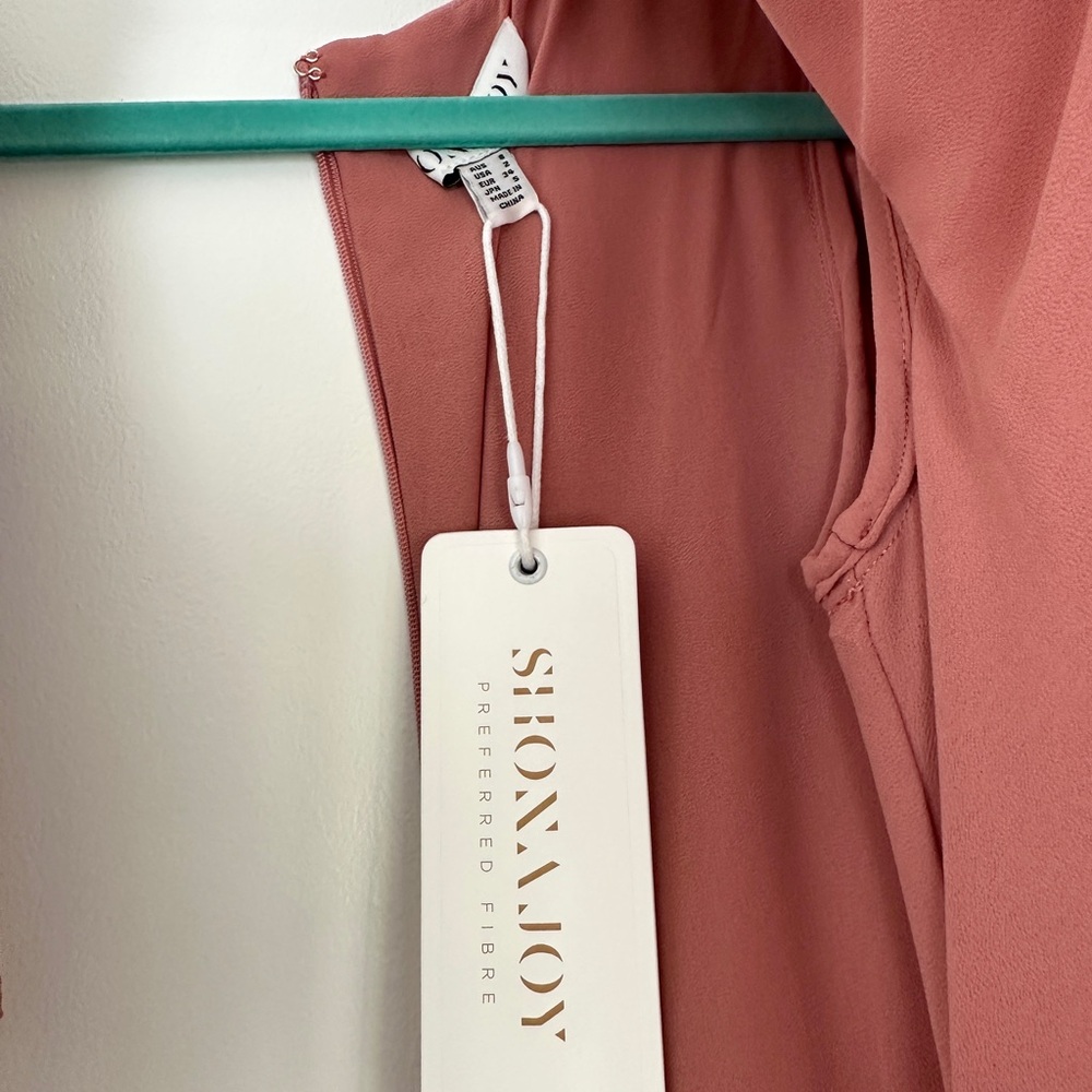 NWT Shona Joy Angelica Long Sleeve Cut Out Front Midi Dress - Rouge Satin - Picture 6 of 7